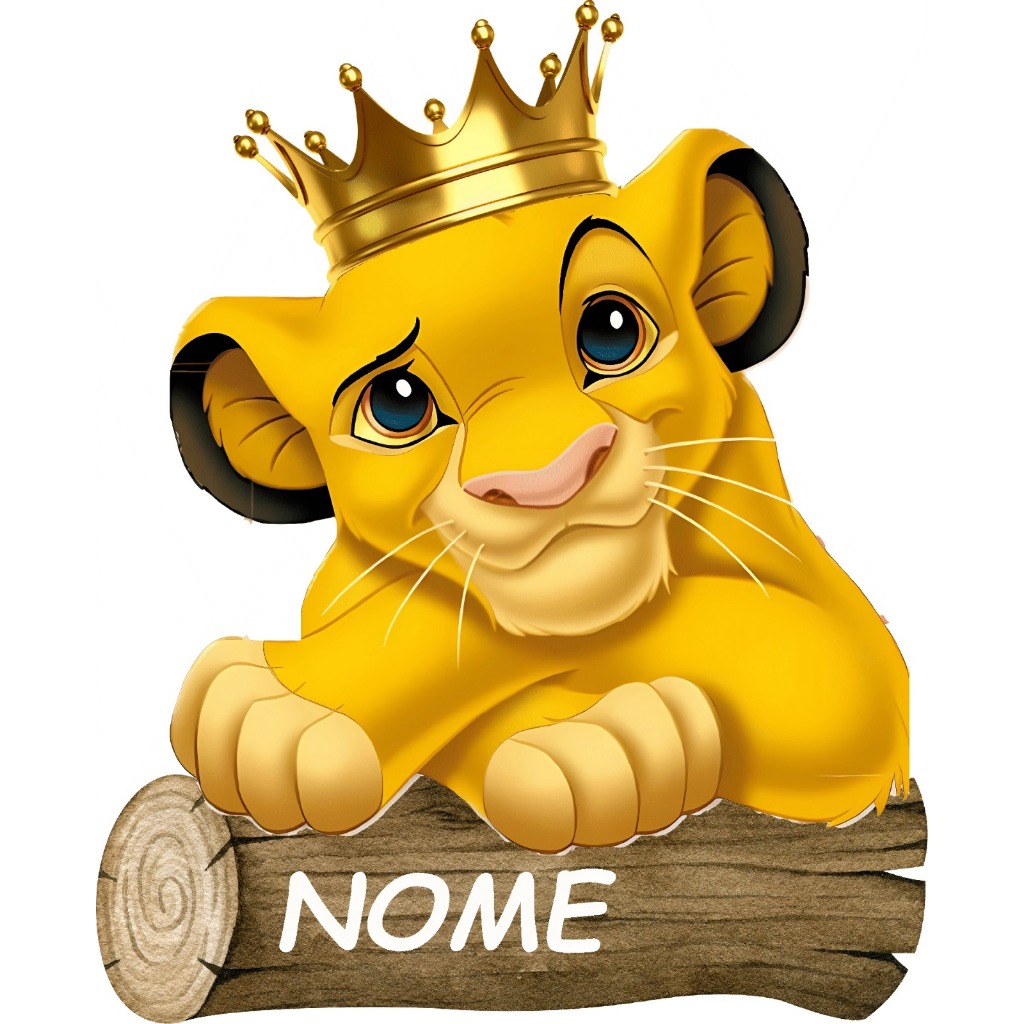1 DISPLAY SIMBA COROA REI LEÃO  MDF 3MM decoração