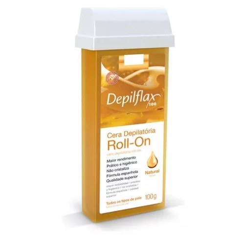 Depilflax Cera Depilatória Roll On Refil 100g - Natural