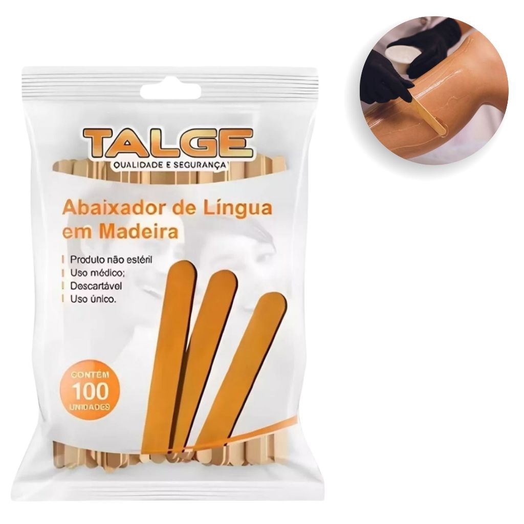 Kit c/ 1000un Abaixador de Língua, Palitos de Madeira,  Uso Médico, Estético, Espátula p/ Depilação