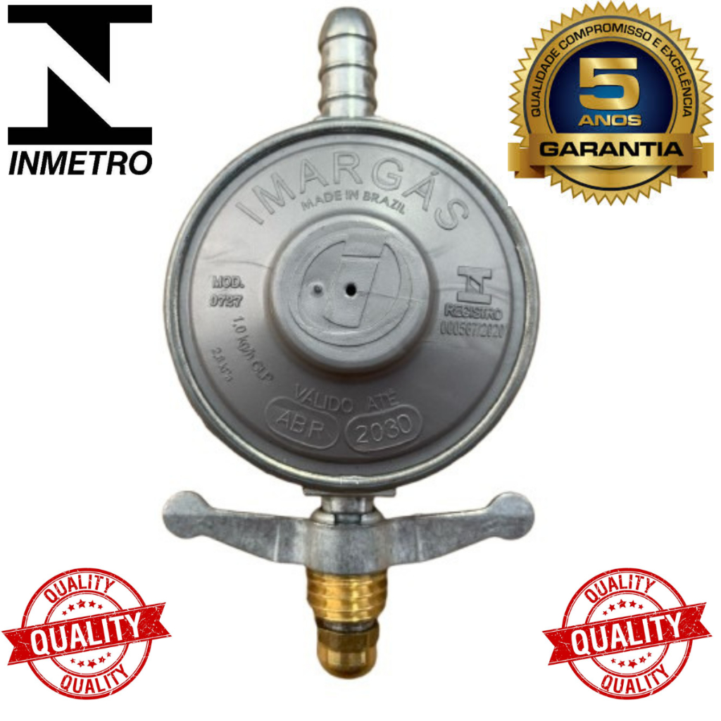 Registro Regulador Gás de Cozinha para Botijão Domestico Fogão Cooktop Forno