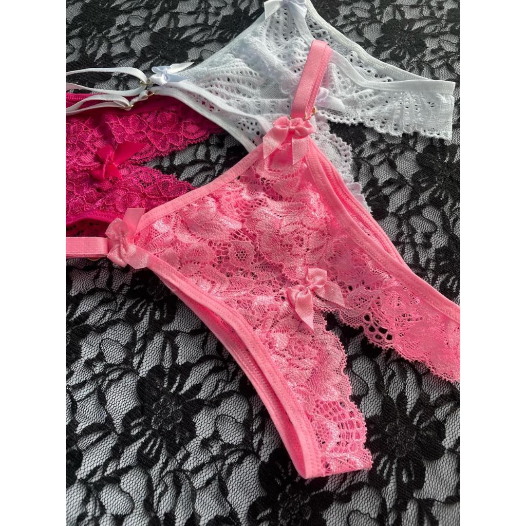 Kit com 3-5 Calcinha Sexy Apressadinha com Regulagem Lingerie com Abertura e Laço Roupa Intima Sensual em Oferta na Shopee