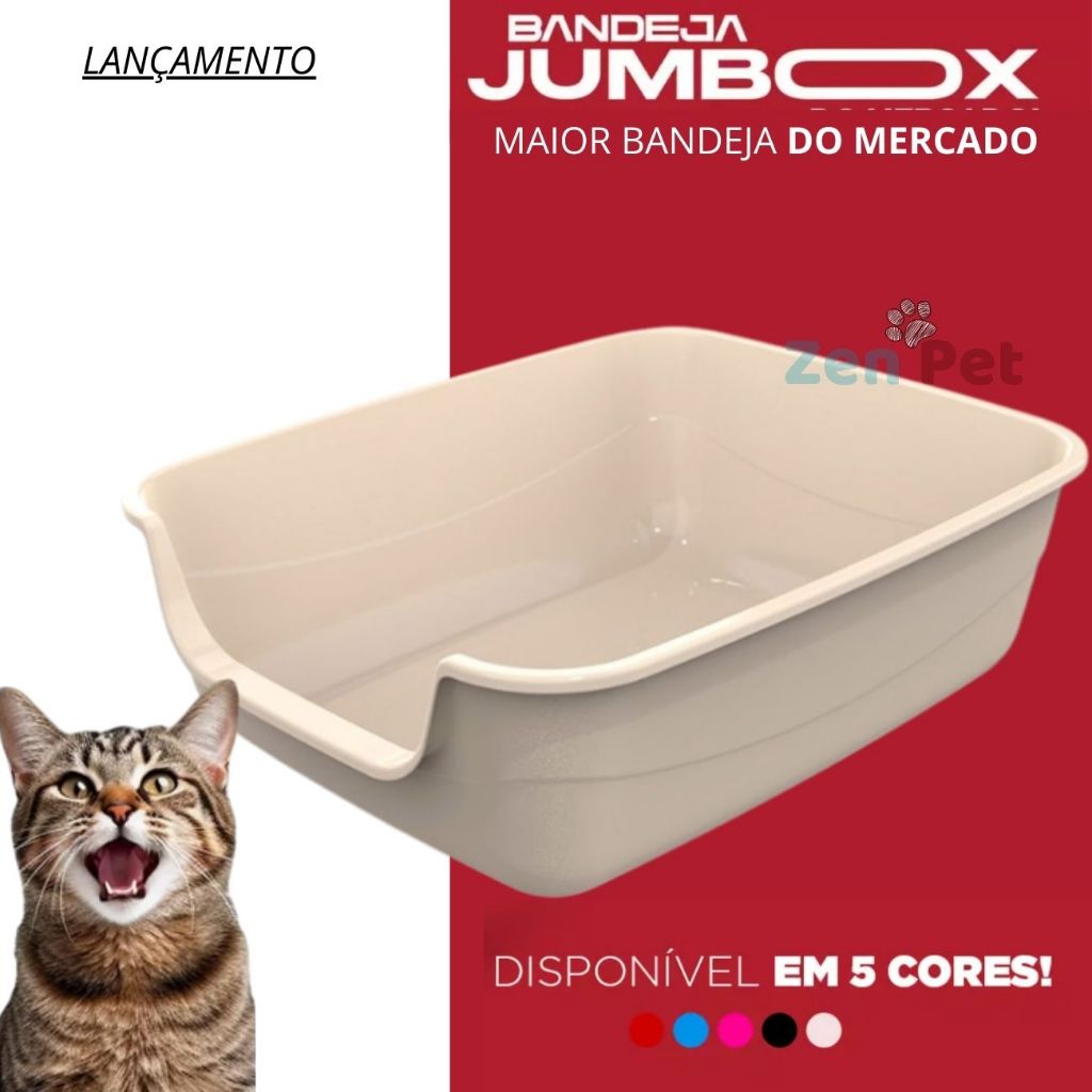 CAIXA DE AREIA GRANDE PARA GATO JUMBOX CAIXONA DE AREIA - PET INJET