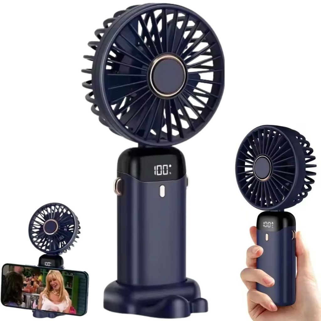 5 Modos De Ventilador Portátil mini Pequeno Dobrável digital De Escritório Presente USB De 3000MA