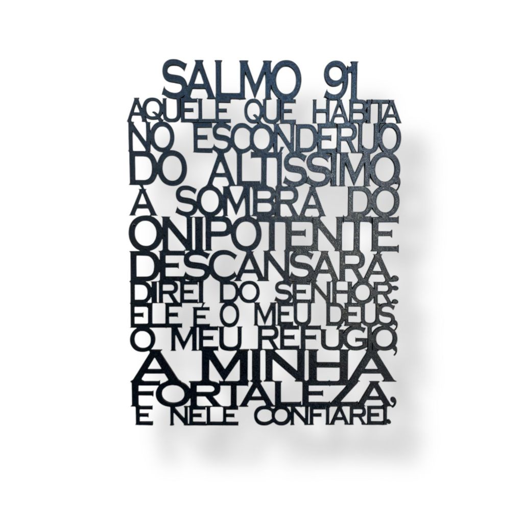 Salmo 91 Painel Quadro em MDF 20x27 Decoração Parede