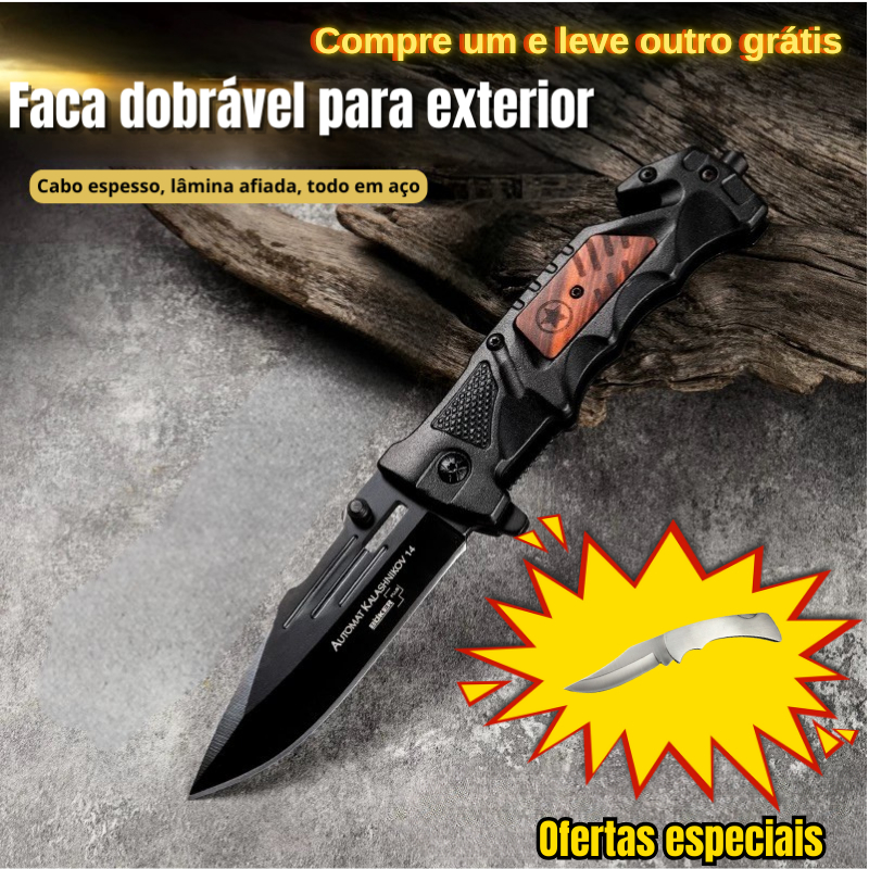 Kit Canivete Saque Rapido Semi Automatico Com Clip+Canivete Inox