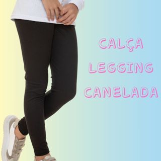 Calça Legging Juvenil Ribana com Elastano Canelada  3155-C2 em Oferta na Shopee