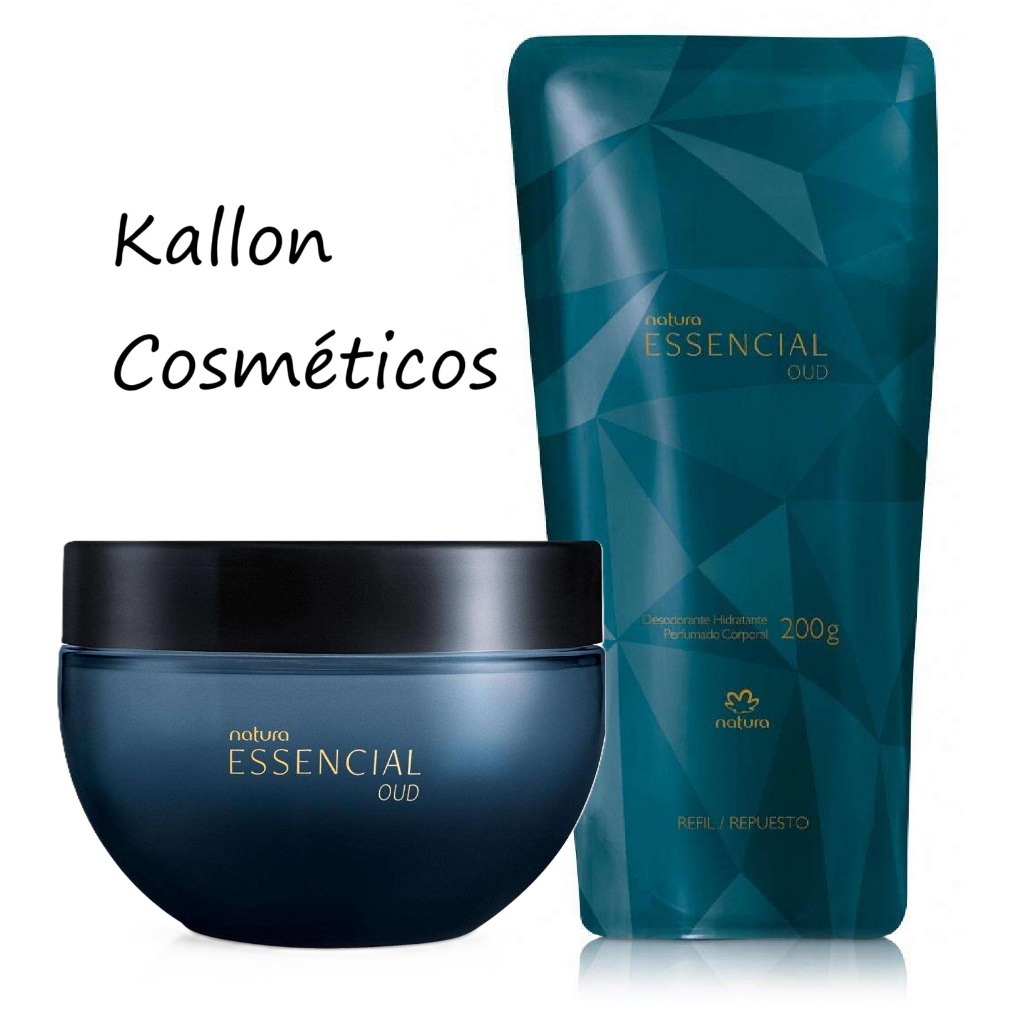 Kit Essencial Oud Feminino Hidratante Corporal com Refil 200g cada, Floral Intenso, Natura Cosméticos, Original, Novo