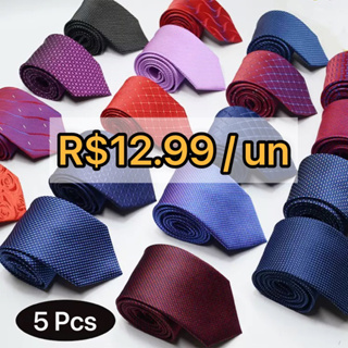 Kit-5pcs "Queima estoque"G510 Gravata masculina slim jacquard importado presente dia dos pais, namorado, casamento em Oferta na Shopee