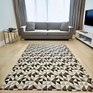 Tapete Para Sala Geométrico Grande Antiderrapante 2,00x1,35 Metros