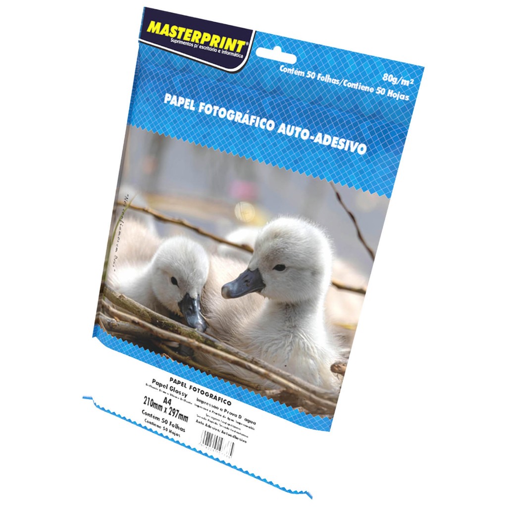 Papel Glossy Adesivo MasterPrint A Prova D' Água 50 Folhas em Oferta na Shopee