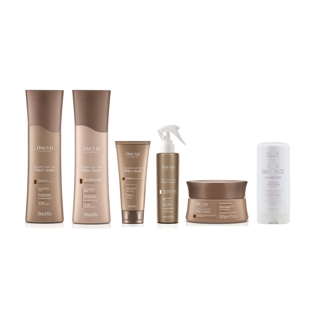 Amend Expertise KIT Complete Repair com 5 Produtos + Seca Sem Frizz 180ml em Oferta na Shopee