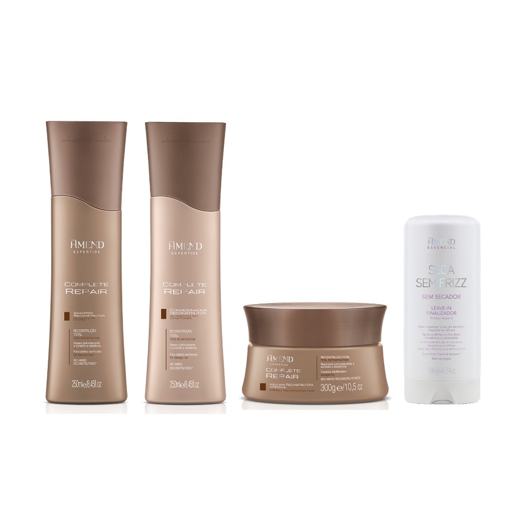 Amend Expertise KIT Complete Repair Sh e Cond 250ml + Máscara 300g + Seca Sem Frizz 180ml