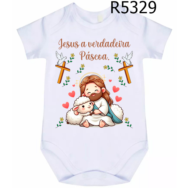 Body Bebê Jesus A Verdadeira Páscoa R5329 em Oferta na Shopee