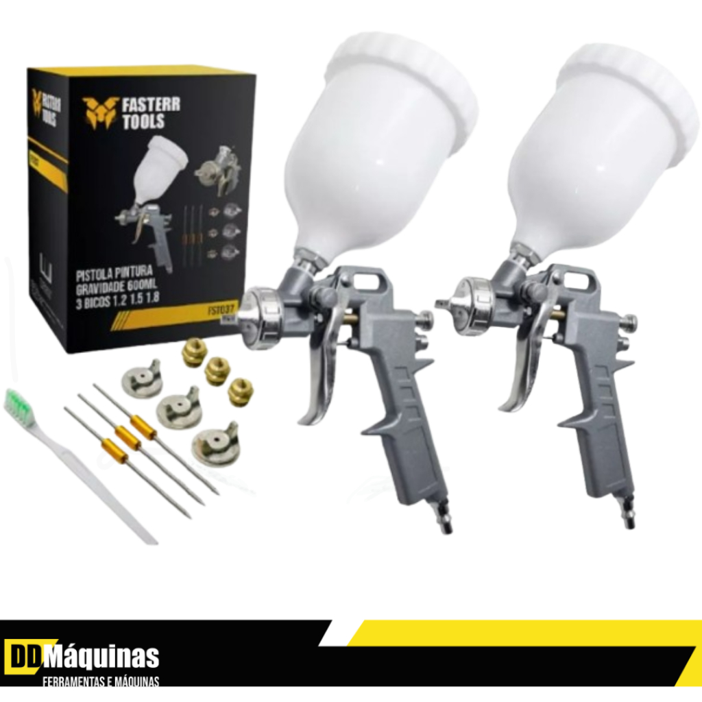 Kit com 2 Pistolas De Pintura De Alta Pressão 600ml Profissional  FST037  - FAST