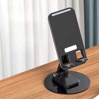 Suporte Alumínio de Mesa Base Rotatória Ajustável 360º Para Smartphones e Tablets