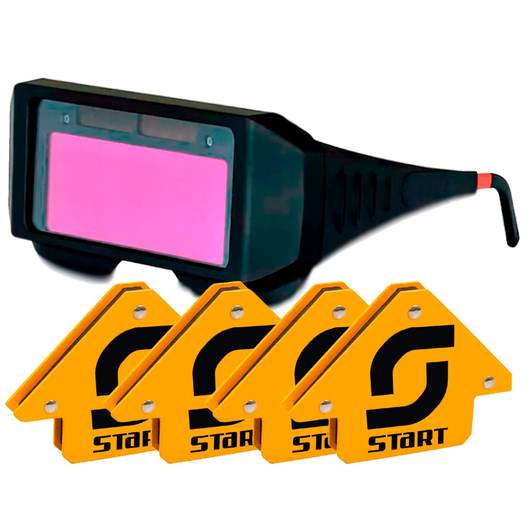 Óculos Para Soldador Escurecimento Automático + 4 Esquadros - Home & Living