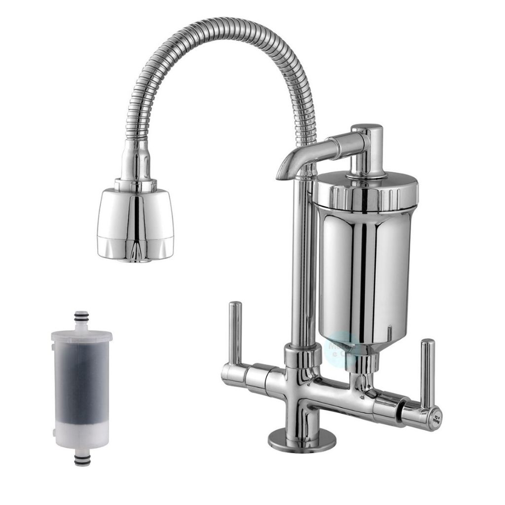 Torneira Cozinha Com Filtro Gourmet De Bancada Tubo Flexivel Cromado
