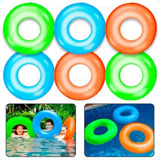 Kit 6 Boia Circular Inflável Neon Praia Piscina Criança 76cm