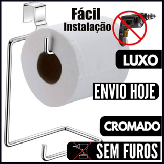 SUPORTE PAPEL HIGIÊNICO CAIXA ACOPLADA PRIVADA REFORÇADO DUPLO PORTA CROMADO ARAMADO PARA DOIS ROLOS em Oferta na Shopee