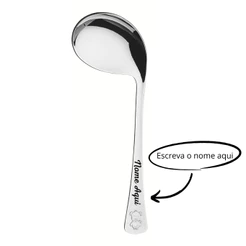 Colher Curvada Infantil Inox Tramontina Personalizada Com Nome