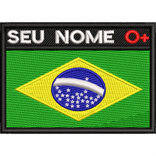 Patch Bordado Brasil Ou Seu Estado + Nome E Sangue Ban574 em Oferta na Shopee