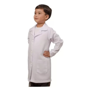 Jaleco Infantil Oxford Escolar Manga Longa Branco Unissex em Oferta na Shopee