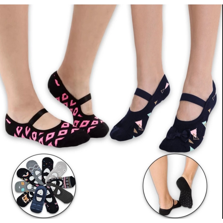 Imagem 3 Pares Meia Sapatilha Antiderrapante Pilates Yoga Hidroginástica