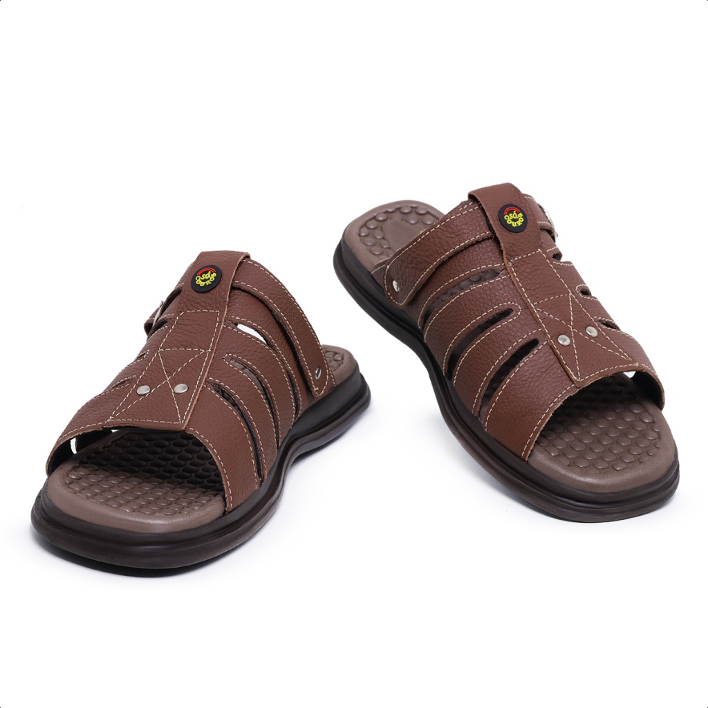 Sandália Chinelo Masculino de Couro Legítimo Sola Anti Derrapante Anti-stress Black Friday