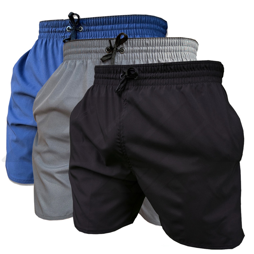 kit 3 Bermudas Shorts Futebol Academia Treino - Pronta Entrega Promoção