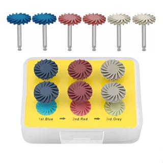 Kit Polimento Disco Polir Borracha Dental Resina Composta 6pçs Broca 14mm em Oferta na Shopee