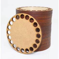 Base De Mdf Crochê Fio De Malha 10cm Redonda
