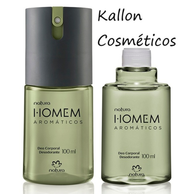 Kit Deo Corporal Natura Homem Aromático com Refil 100 ml Cada, Natura Cosméticos, Masculino, Original, novo, Vegano