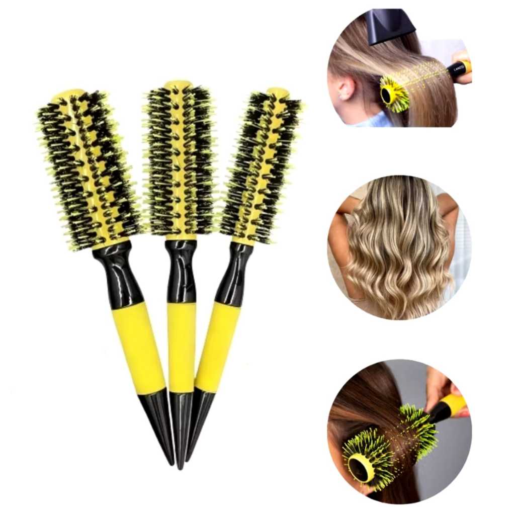 Kit Escovas Profissionais De Cabelo Cerdas Javali e Nylon em Oferta na Shopee