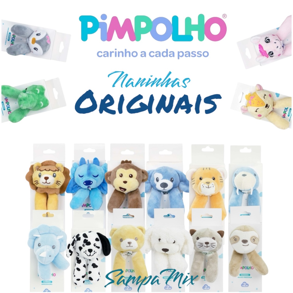 Naninha para Bebê com Prendedor de Chupeta  Menina e Naninha Pimpolho