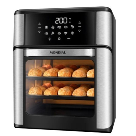 Fritadeira Elétrica Air Fryer Oven Mondial Forno 12L 2000W AFO-12L-BI Inox