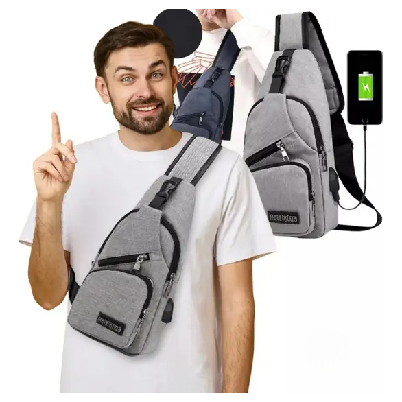Bolsa Bag Unissex Com Entrada Usb Sortida Ombro Anti-roubo Mensageiro Escola Passeio Trabalho