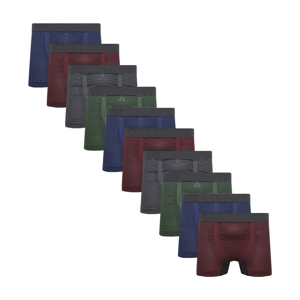 Detalhes do Kit 10 Cuecas Boxer Variadas Adulto Masculino Algodão ou Microfibra Sortidas