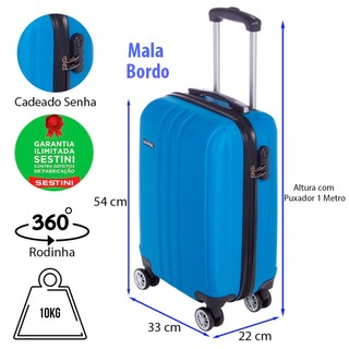 Mala Bordo Sestini Viagem Abs 360 10 Kg Cadeado em Oferta na Shopee