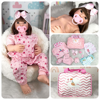 Boneca Bebê Reborn 100% Silicone Realista + Itens Bolsa Maternidade em Oferta na Shopee