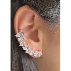 Brinco Ear Cuff o PAR cravejado com Zirconia- Elegancia e sofisticação, casamento noivado debutantes.