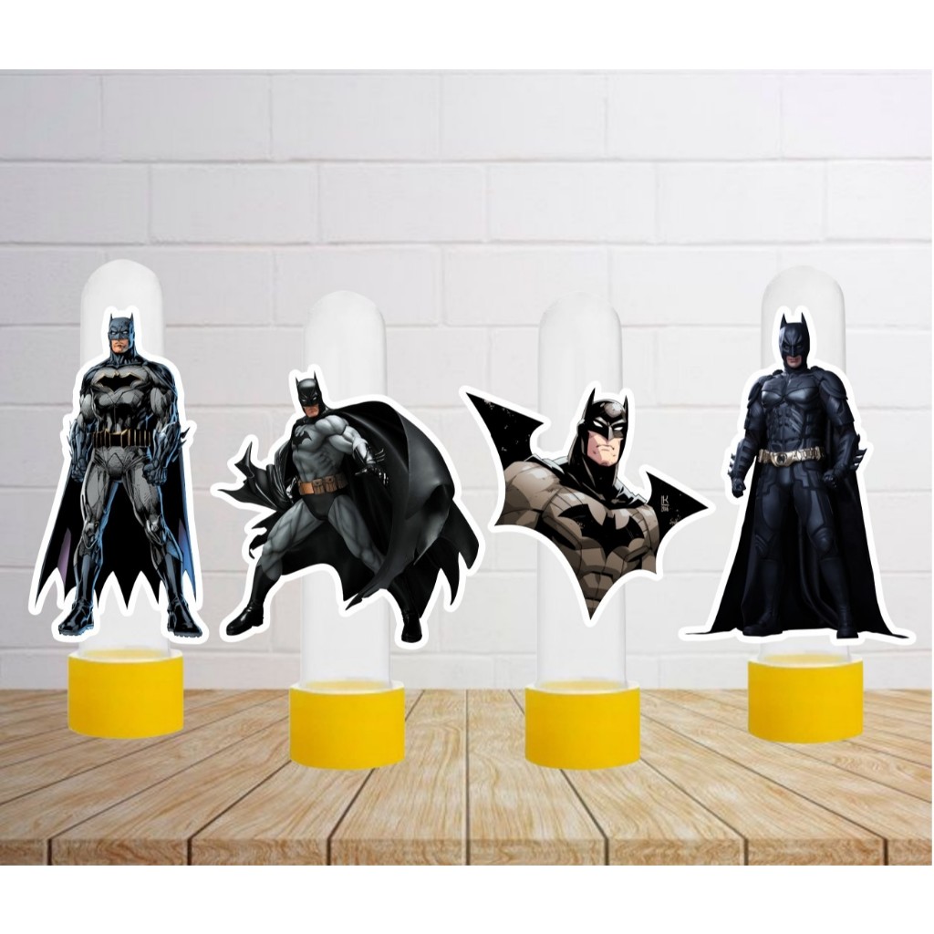Apliques de Aniversário para Tubetes Batman  - Tags - Lembrancinhas - Festa Infantil - Papelaria Personalizada