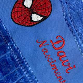 Toalha de Mão Bordada Máscara Homem Aranha + Nome Personalizado|Volta às aulas em Oferta na Shopee