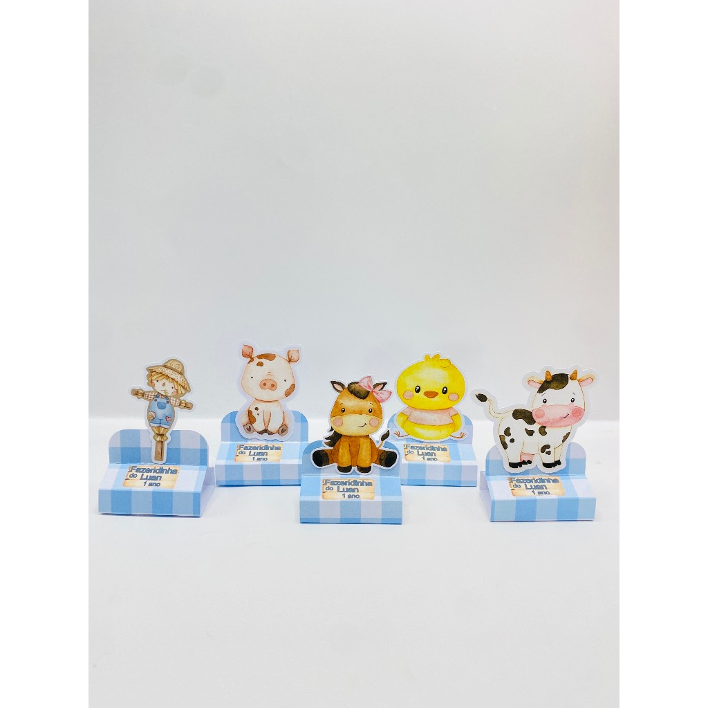 PORTA BIS DUPLO COM APLIQUE PERSONALIZADO FAZENDINHA AZUL/ Lembracinha fazendinha