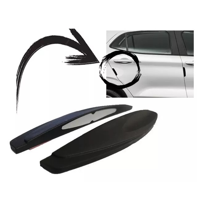 Par Protetor de Porta Adesivo Refletivo Universal Citroen C3 Picasso C4 Lounge Prata Auto Colante