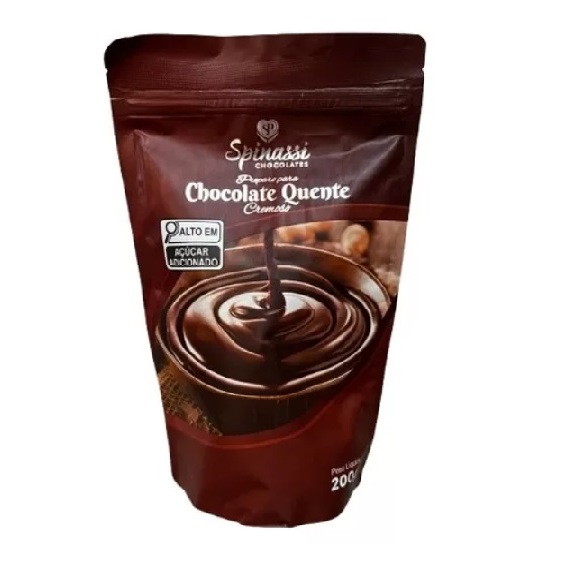 Chocolate Cremoso Spinassi - Campos do Jordão 200g Suiço Quente Bebidas de Chocolates