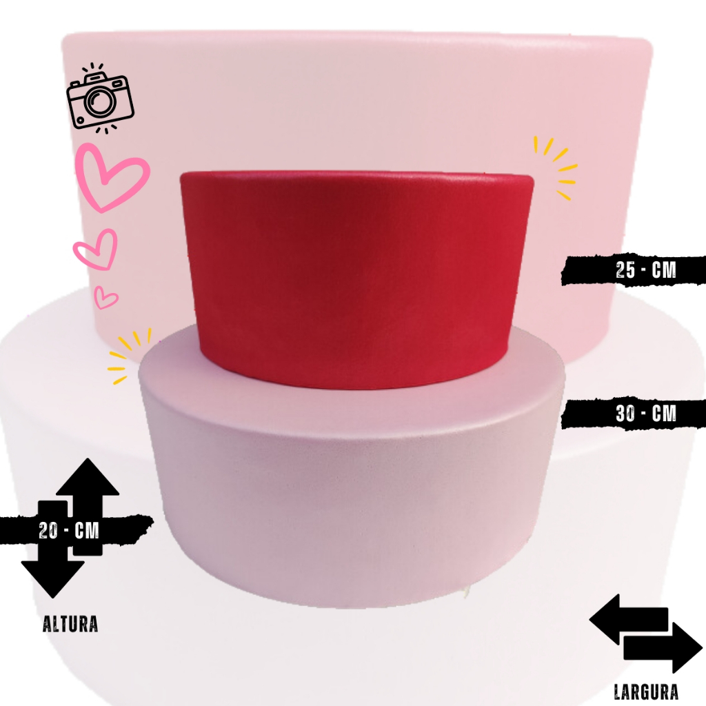 Bolo Fake 2 Bases Maquete de Isopor Moldado em Eva Sem Emenda