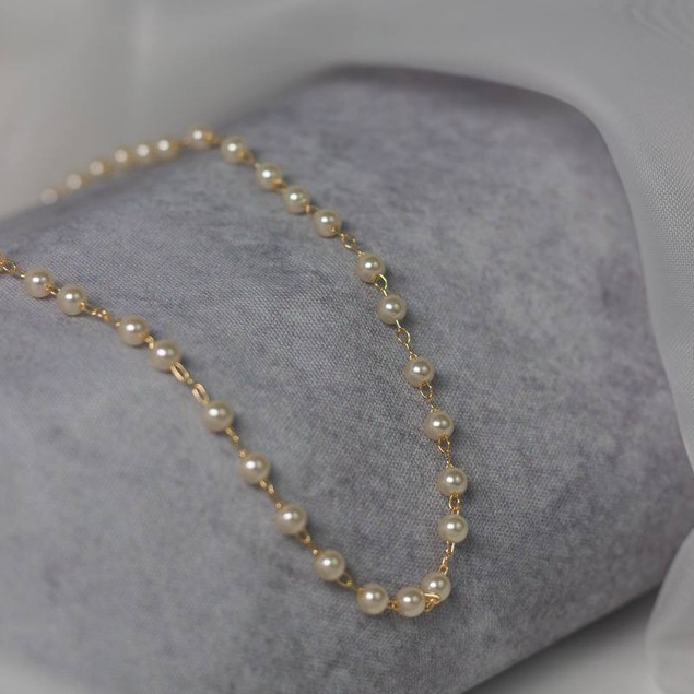 Brinco Trio e Colar Pérolas, Semijoia, Ouro 18K