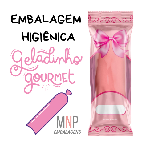 Embalagem Higiênica Bopp Saquinho Para Geladinho Gourmet, Sacolé, Chup-Chup, Dindin, Gourmet ROSA em Oferta na Shopee