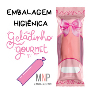 Embalagem Higiênica Bopp Saquinho Para Geladinho Gourmet, Sacolé, Chup-Chup, Dindin, Gourmet ROSA em Oferta na Shopee