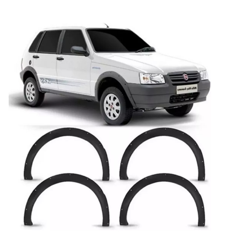 Kit Moldura Para-Lama Uno Way Pitbull 04/12 Preto